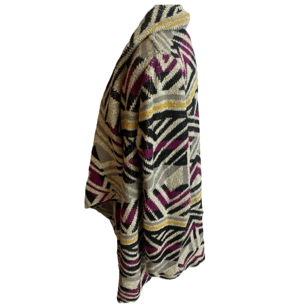 LUCKY BRAND Intarsia Cozy Wrap Open Front Cardigan Southwestern Sweater Size S - Picture 10 of 14